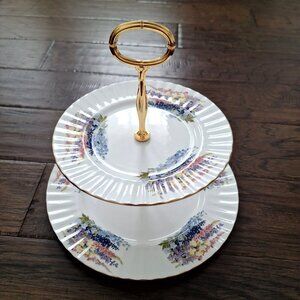 Elizabeth Berry 2 Tier Bone China Cake Stand